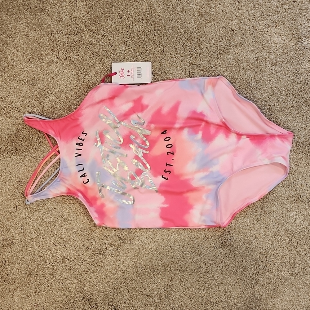 Justice Graphic Razorback One Piece Swimsuit 12-14PL NWT